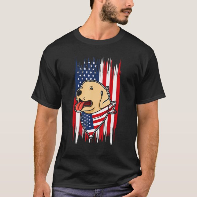Camiseta 4th of July Dog USA Independence Day American Holi (Anverso)