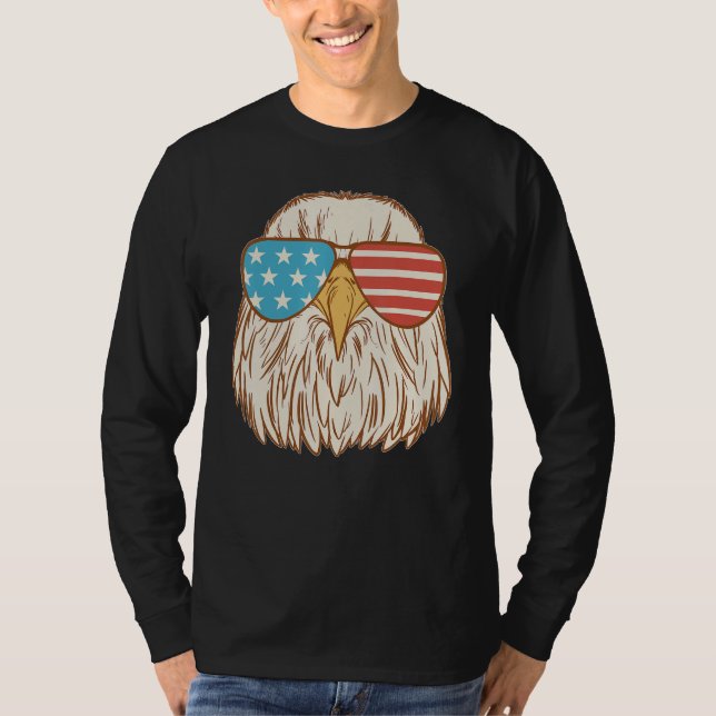 Camiseta 4th Of July Eagle Usa Flag Glasses Men Women Fourt (Anverso)