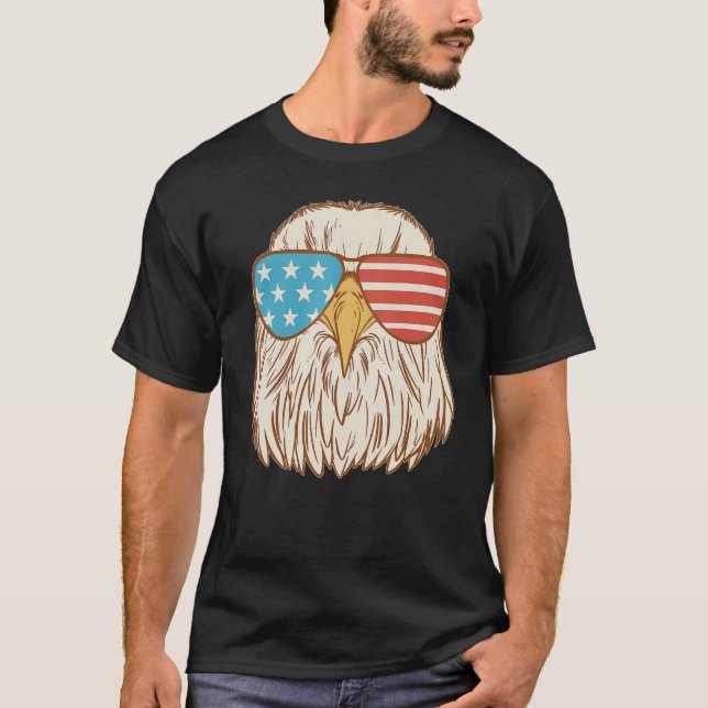 Camiseta 4th Of July Eagle Usa Flag Glasses Men Women Fourt (Anverso)