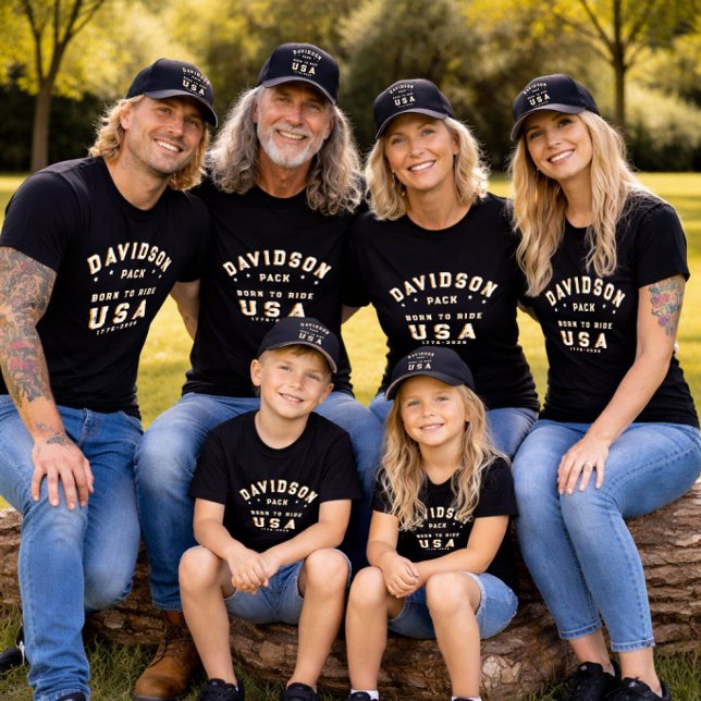 Camiseta 4th Of July Family Photos Born To Ride Customize (Subido por el creador)