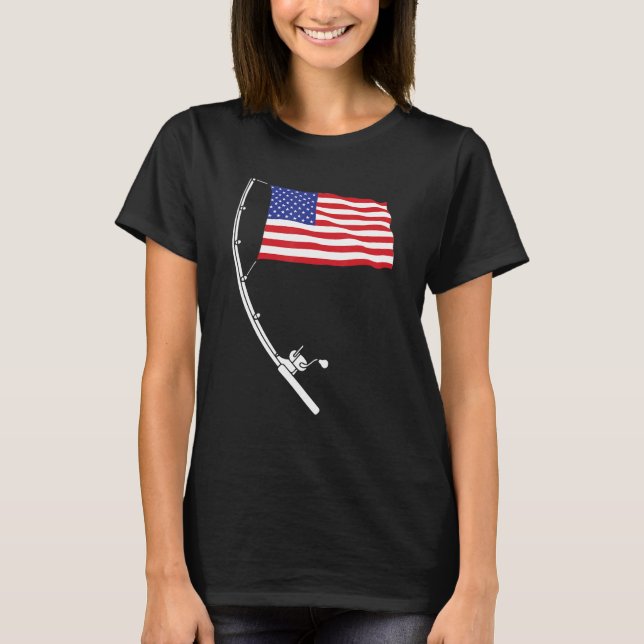 Camiseta 4th Of July Fishing Patirotic Fisherman Military V (Anverso)