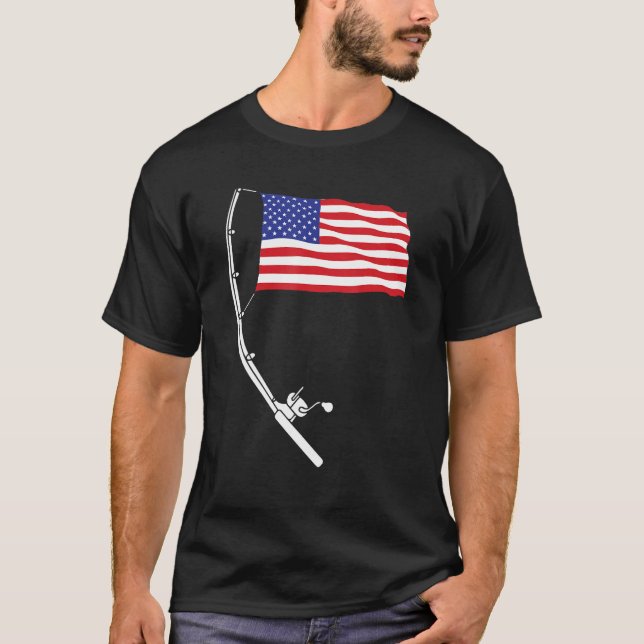 Camiseta 4th Of July Fishing Patirotic Fisherman Military V (Anverso)