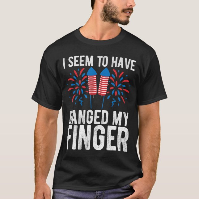 Camiseta 4th of July for Men Funny Amputee Finger Amputee 4 (Anverso)