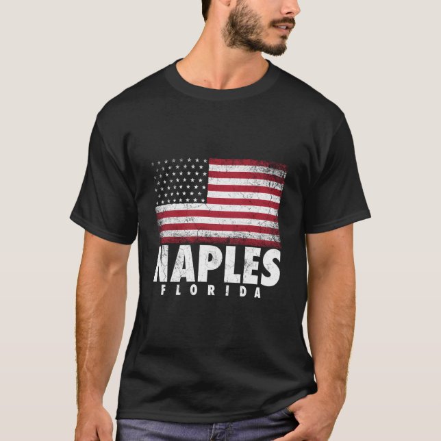 Camiseta 4Th Of July For Naples Florida American Flag (Anverso)