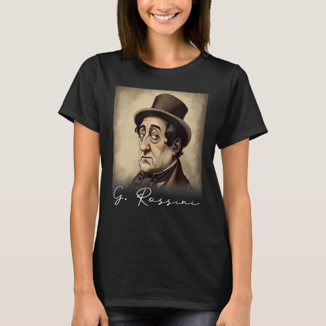 Camiseta 4th of July Gioachino Rossini US Flag Musician Com (Anverso)