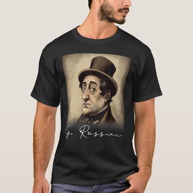 Camiseta 4th of July Gioachino Rossini US Flag Musician Com (Anverso)