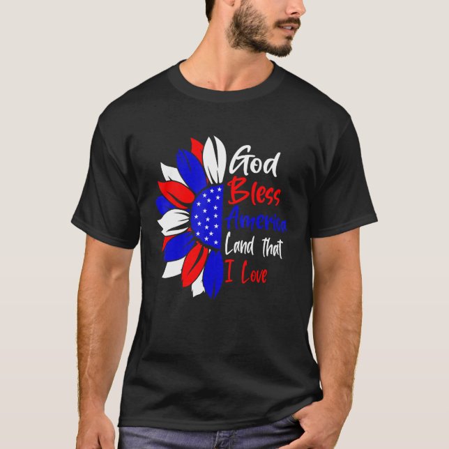 Camiseta 4th Of July God Bless America Land That I Love Sun (Anverso)