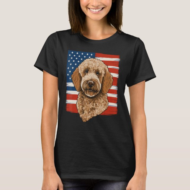 Camiseta 4th Of July Goldendoodle on Patriotic American Gol (Anverso)