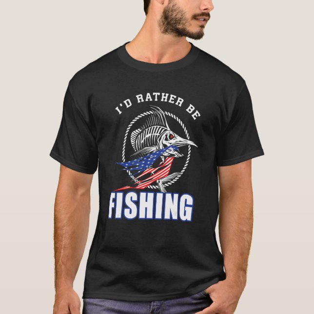 Camiseta 4th of July I d Rather Be Fishing 2 (Anverso)