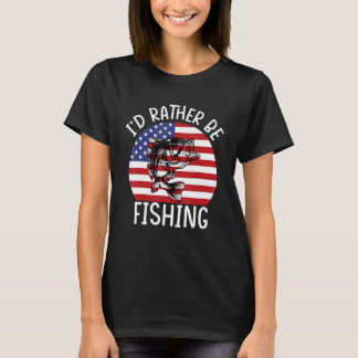 Camiseta 4th of July I d Rather Be Fishing 6