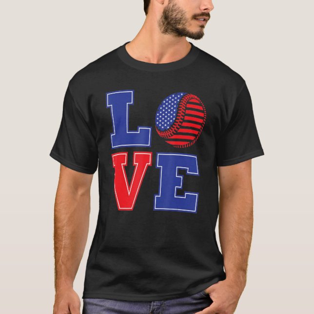 Camiseta 4th of July Love Baseball (Anverso)