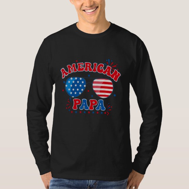 Camiseta 4th Of July  Men Papa Kid American Dad Patriotic F (Anverso)