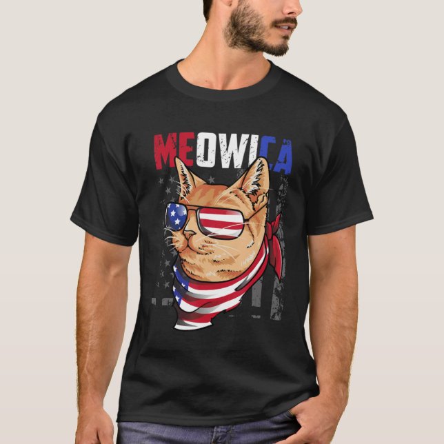 Camiseta 4th of July Meowica Patriotic   For Cat (Anverso)