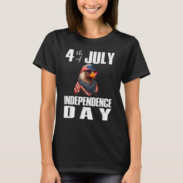 Camiseta 4th Of July Merica Bald Eagle USA Flag Independenc (Anverso)