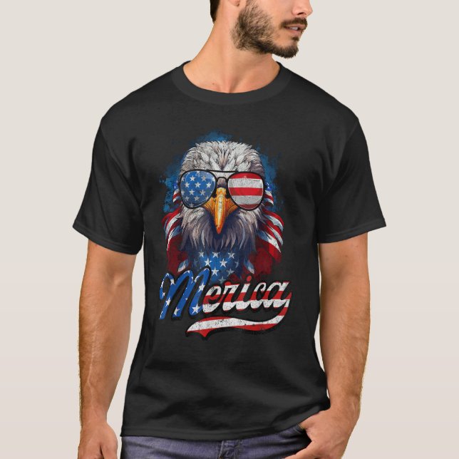 Camiseta 4th of July Merica Eagle USA Flag American Indepen (Anverso)