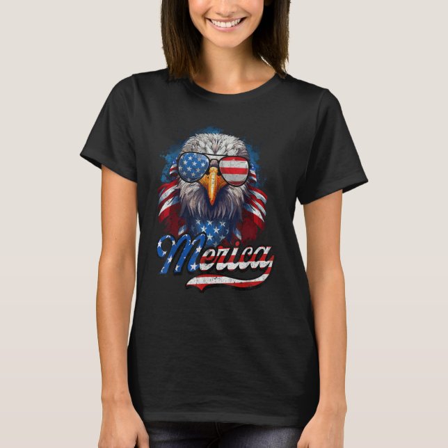 Camiseta 4th of July Merica Eagle USA Flag American Indepen (Anverso)