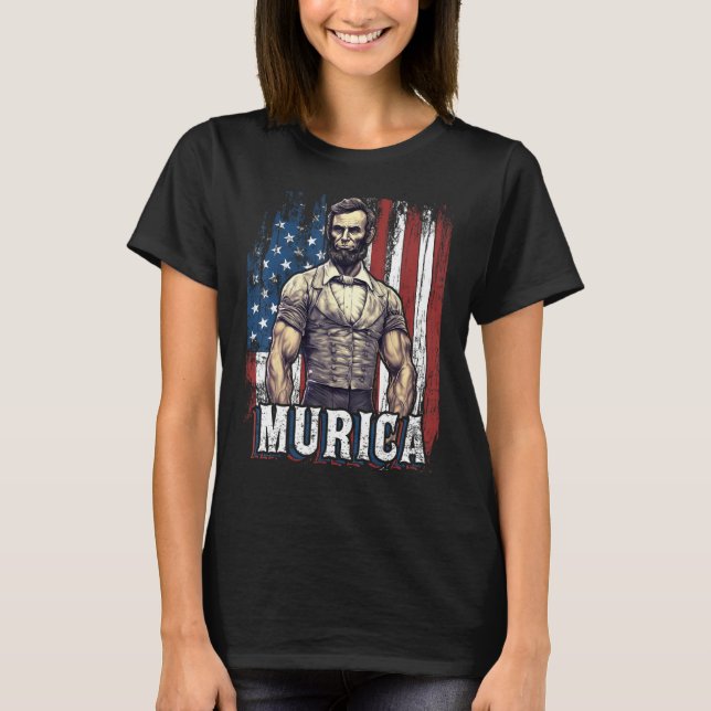 Camiseta 4th of July Patriotic  Abraham Lincoln Graphic Jul (Anverso)