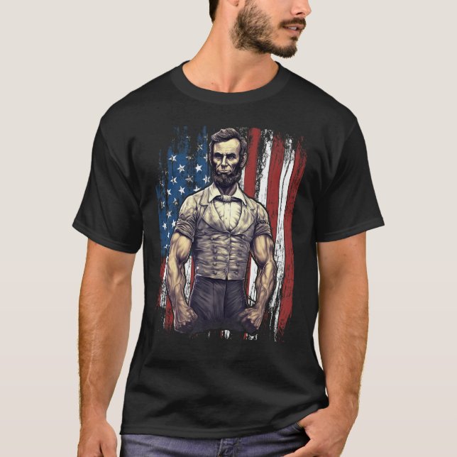Camiseta 4th of July Patriotic  Abraham Lincoln Graphic Jul (Anverso)