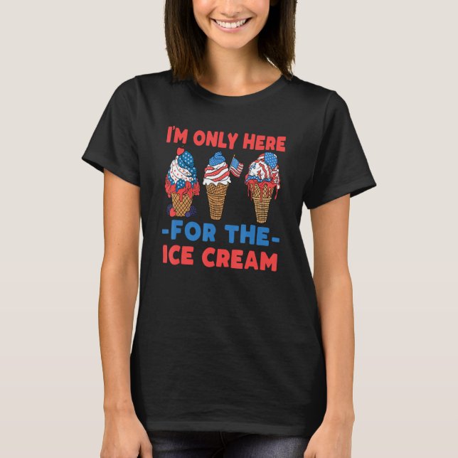 Camiseta 4th Of July Patriotic American Ice Cream Cone (Anverso)