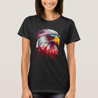 Camiseta 4th Of July Patriotic Bald Eagle Cool Sunglasses