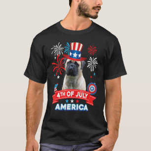 Camiseta 4th Of July Patriotic Day Bullmastiff Dog Independ