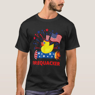 Camiseta 4th Of July Patriotic Firecracker Rubber Duck Fire