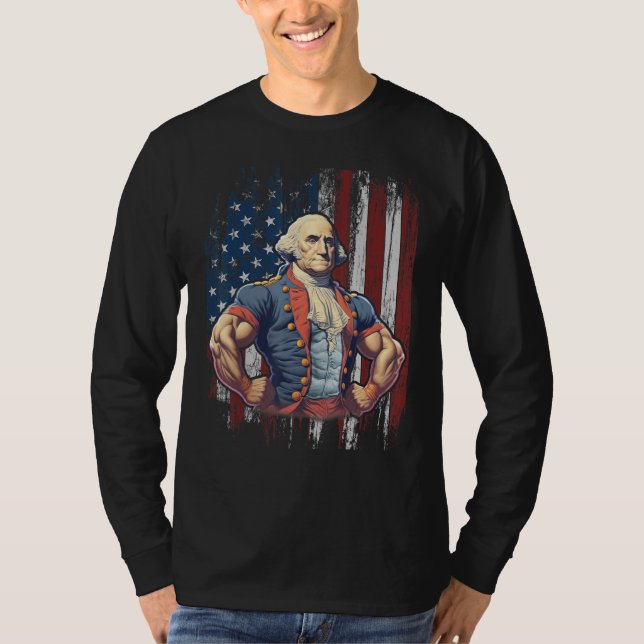 Camiseta 4th of July Patriotic Funny George Washington July (Anverso)