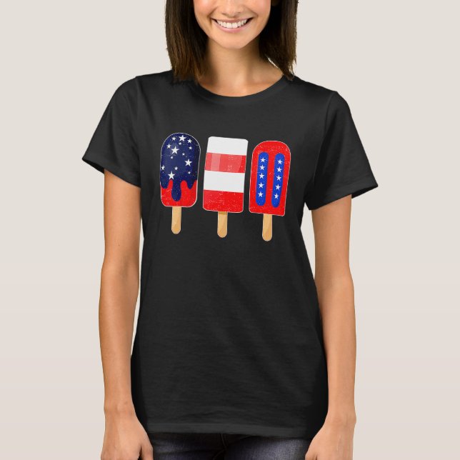 Camiseta 4th of July Popsicle American Flag Patriotic Summe (Anverso)