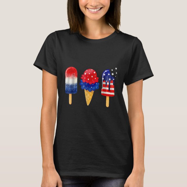 Camiseta 4th of July Popsicle American Flag Patriotic Summe (Anverso)