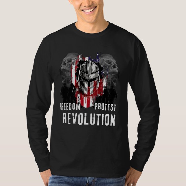 Camiseta 4th of July Proud Americans Flag We The People Lib (Anverso)