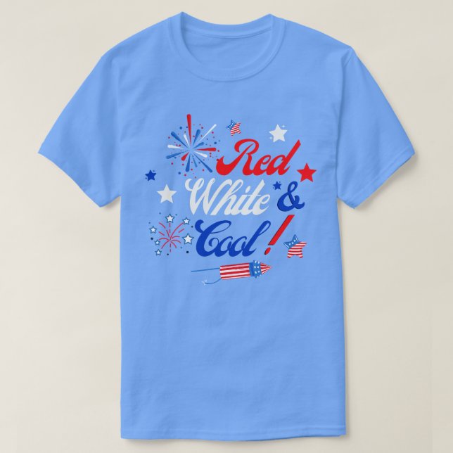 Camiseta 4th Of July Red White And Cool (4) (Diseño del anverso)