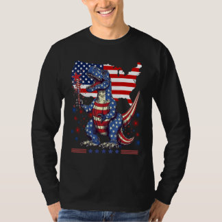 Camiseta 4th Of July Rex Dino Trex Dinosaur Amerisaurus Pat