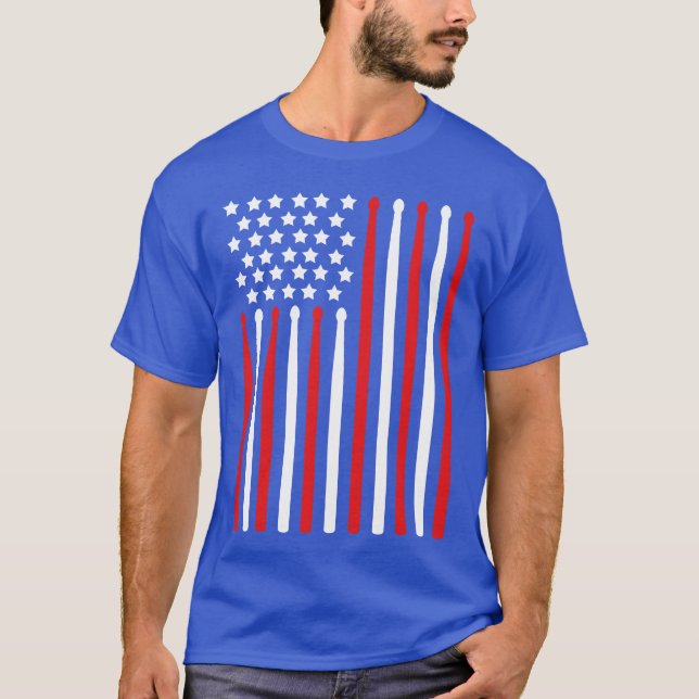 Camiseta 4th OF July S Flag Percussion Instrument Dummer fr (Anverso)