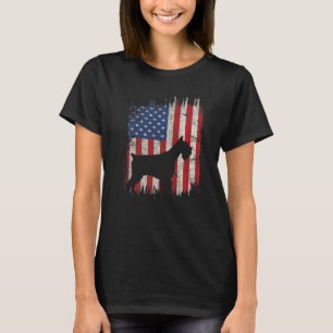 Camiseta 4th Of July Schnauzer American Flag Patriotic Dog