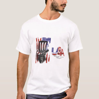Camiseta 4th of July Skull Uncle Sam Hat T-Shirt – Patrioti