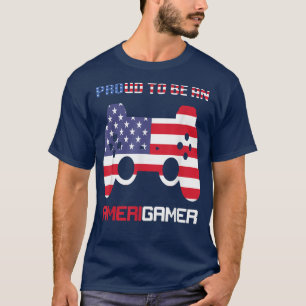 Camiseta 4th Of July T Shirt Video Game Gamer Kids Boys Men