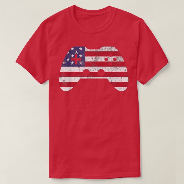 Camiseta 4th Of July T  Video Game Gamer Kids Boys Men USA  (Diseño del anverso)