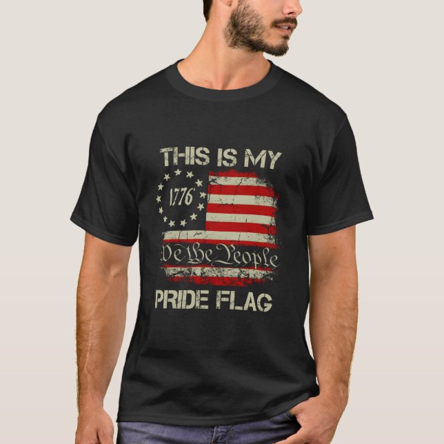 Camiseta 4Th Of July This Is My Pride Flag Usa American Pat (Anverso)