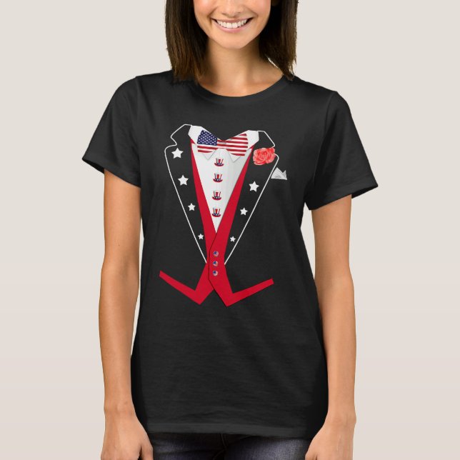 Camiseta 4th of July Tuxedo  American Patriotic Suit Boy Me (Anverso)