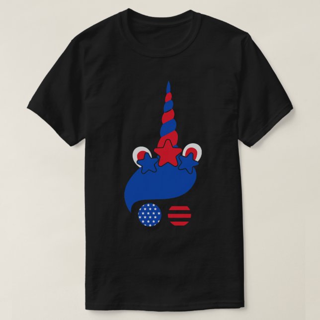 Camiseta 4th Of July Unicorn American Flag (Diseño del anverso)
