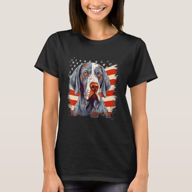 Camiseta 4th Of July US Flag English Pointer Dog (Anverso)
