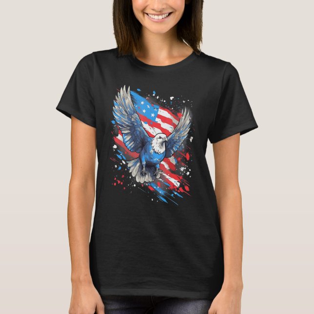 Camiseta 4th Of July US Flag Pigeon (Anverso)