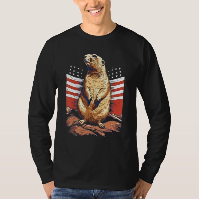 Camiseta 4th Of July US Flag Prairie Dog 1 (Anverso)