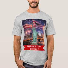 Camiseta 4th of July USA 250th Statue of Liberty Rocket
