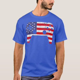 Camiseta 4th Of July Video Game Gamer Kids Boys Men USA Fla