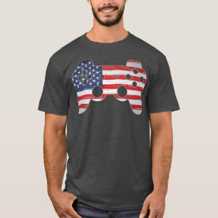 Camiseta 4th Of July- Video Game Gamer Kids Boys Men USA Pr