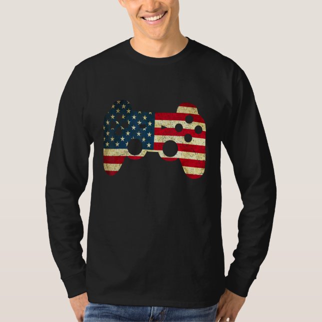 Camiseta 4th Of July Video Game Gamer Patriotic (Anverso)