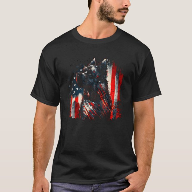 Camiseta 4th of July Yorkshire Terrier Dog USA Flag Patriot (Anverso)