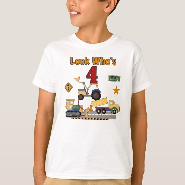 Camiseta 4to cumpleaños de la construcción (Anverso)