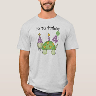 Camiseta 4to cumpleaños de la tortuga